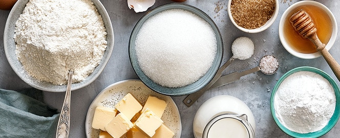 different ingredients in bowls